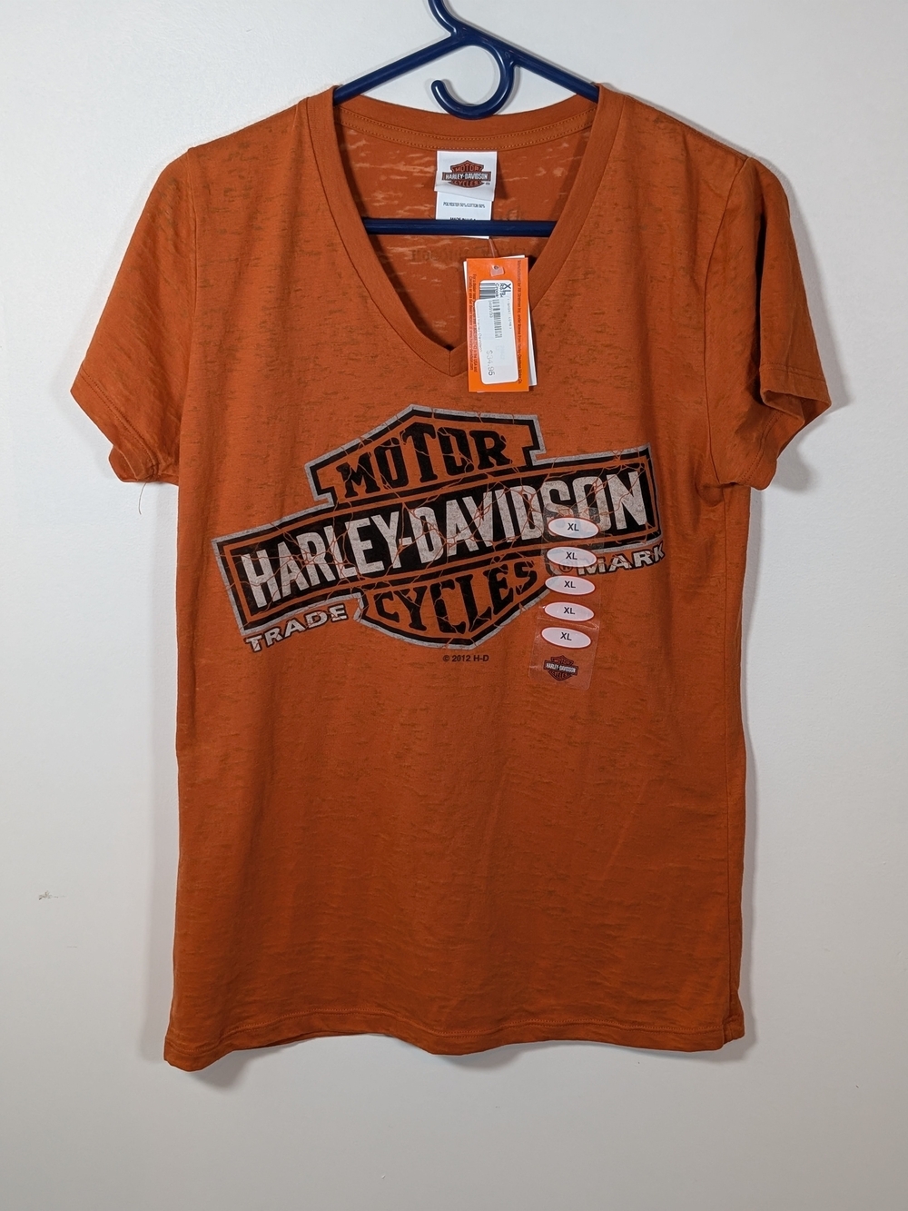 Harley-Davidson Orange V-Neck Logo T-Shirt